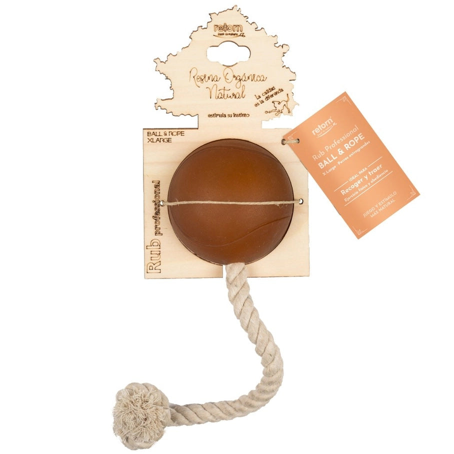 Balle en caoutchouc naturel avec corde pour chien - Jouets pour chien - POCURULL