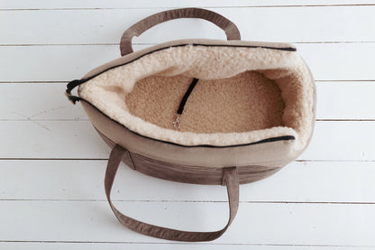 Sac de transport en laine mérinos pour chat et petit chien – CottoHouse – vue 12