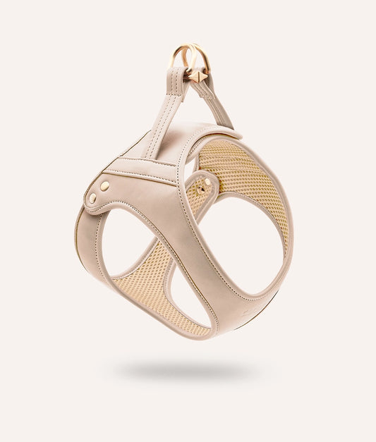 Harnais en cuir végétalien beige, Jala - CAFIDE