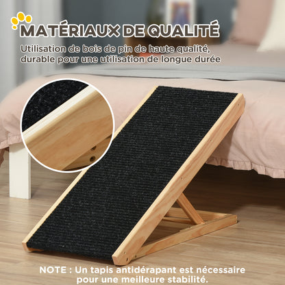 Rampe pour chien de grande taille pliable, escalier pour chien canapé avec hauteur ajustable 26-61 cm, noir