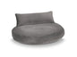 Coussin ovale en tissu gris pour chien, doux et confortable, avec oreiller intégré, parfait pour les chiots et chiens de toutes tailles.