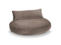 Coussin ovale en tissu marron clair pour chien, doux et confortable, avec oreiller intégré, parfait pour les chiots et chiens de toutes tailles.