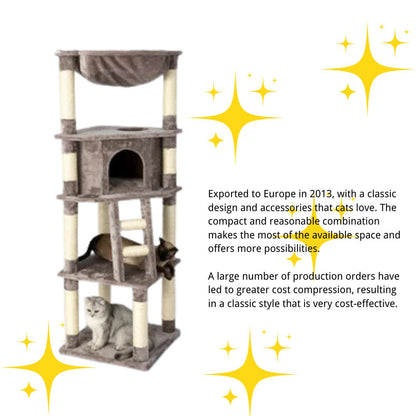 HONEYPOT CAT® Chipboard Flannel Cat Tree 158cm – vue 3