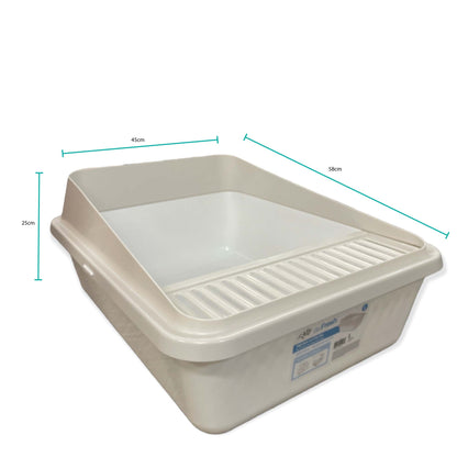 High Back Cat Litter Tray Large - Pet Fresh Clean Kitten Toilet Box – vue 2