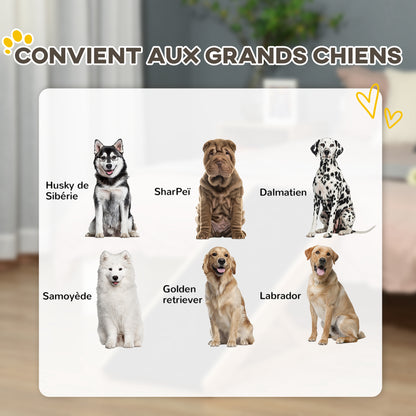 Rampe pour chien de grande taille pliable, escalier pour chien canapé avec hauteur ajustable 26-61 cm, noir