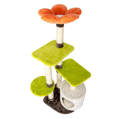 HONEYPOT CAT® Cat Tree Colorful Flowers Theme 118cm #180223