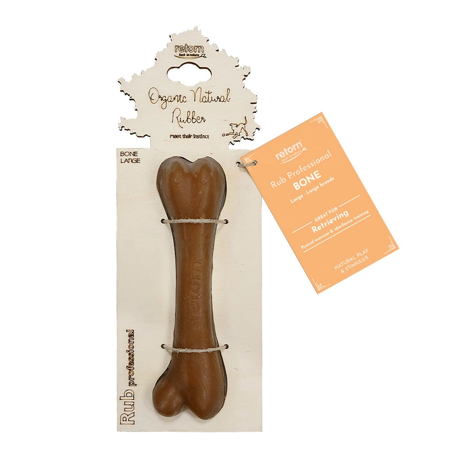 "Os en caoutchouc naturel Rub Professional, parfait pour les chiens de grande taille. Idéal pour le rappel, l'exercice physique et la stimulation mentale.