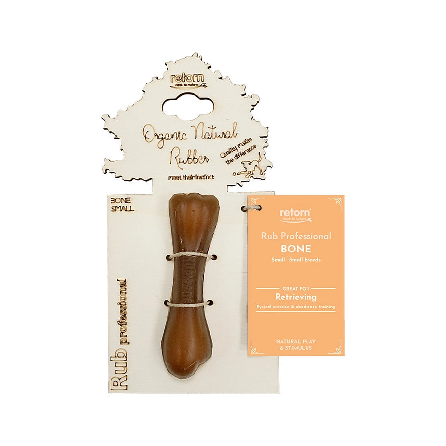 Os en caoutchouc naturel Rub Professional, parfait pour les chiens de petite taille. Idéal pour le rappel, l'exercice physique et la stimulation mentale.
