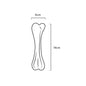 Illustration montrant un os en caoutchouc naturel Rub Professional de 14 cm de long et 6 cm de large, parfait pour divertir les chiens actifs.
