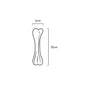 Illustration montrant un os en caoutchouc naturel Rub Professional de 12 cm de long et 3 cm de large, parfait pour divertir les chiens curieux.