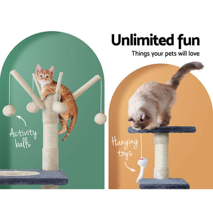 NNEDSZ Cat Tree Scratching Post Scratcher Cat Tree Tower Condo House toys 110cm – vue 2