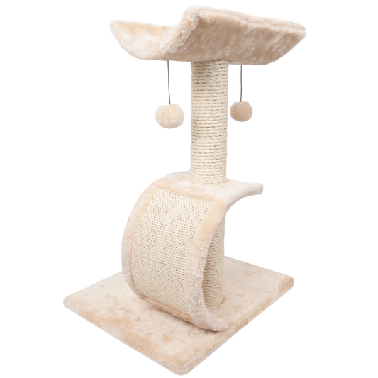 Arbre à chat avec maison intégrée et surface de couchage confortable. En matériau durable, jouets interactifs inclus. Jouer, se reposer et s’épanouir