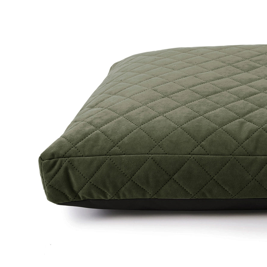 Eiffel - Lit pour chien de luxe, en velours kaki - BAGANE