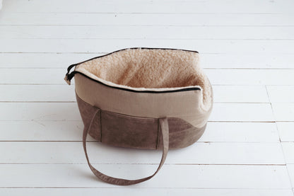 Sac de transport en laine mérinos pour chat et petit chien – CottoHouse – vue 8