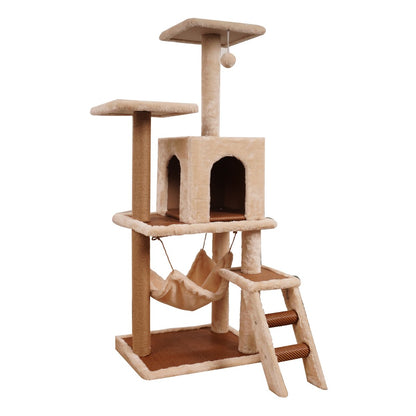 NNEDPE 125cm Cat Tree Scratching Post - Beige – vue 2