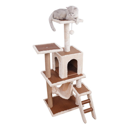 NNEDPE 125cm Cat Tree Scratching Post - Beige – vue 3