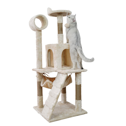 NNEDPE 135cm Cat Tree Scratching Post - Beige – vue 4