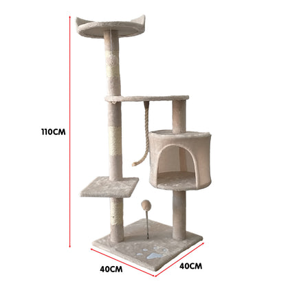 NNEDPE 110cm Cat Tree Scratching Post - Beige – vue 5