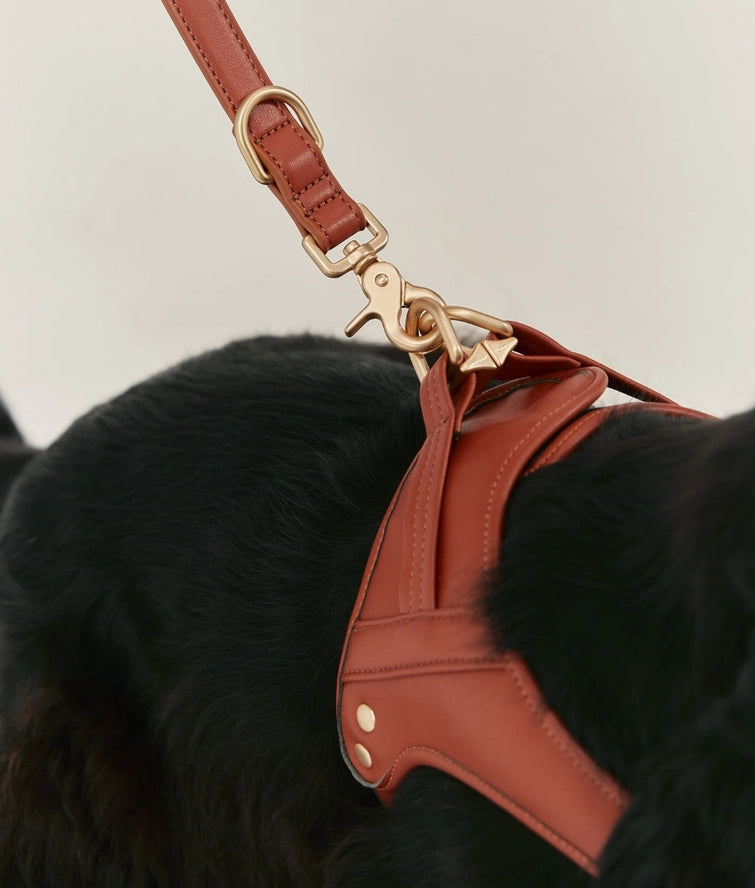 Harnais en cuir végétalien marron, Jala - CAFIDE
