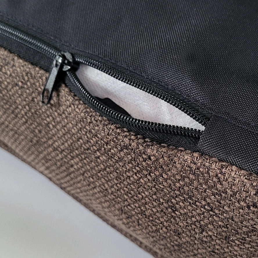 Dauphine - Panier chien / chat de luxe, en tissu chocolat - BAGANE