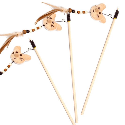 Lot de 3 - Canne à pêche pour chat - Chat - Nobleza