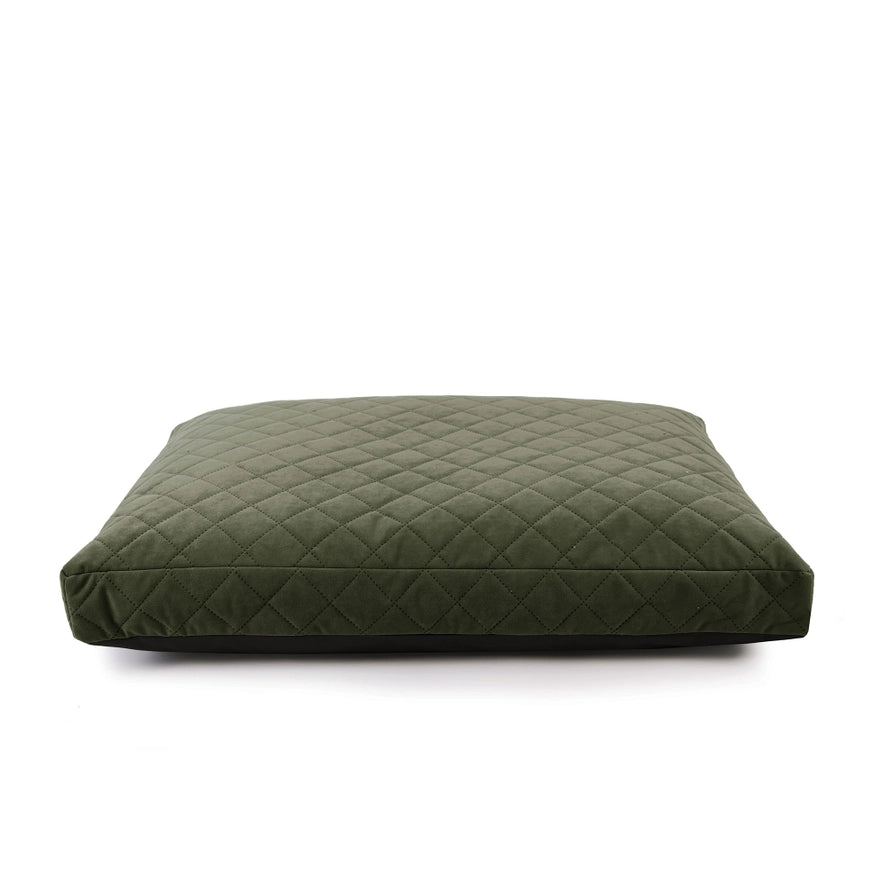 Eiffel - Lit pour chien de luxe, en velours kaki - BAGANE