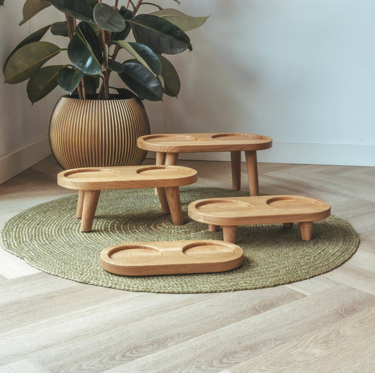 Support en bois pour bol à nourriture et à boisson taille M (pied de 12 cm) - AVA bowls