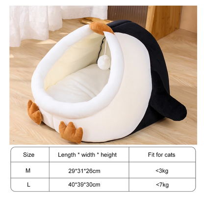 Penguin Shape Enclosed Cat Bed – vue 2