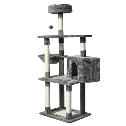 PaWz 130cm Cat Tree Toy Scratching Post Grey – vue 4