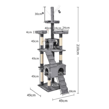 PaWz Cat Tree Scratching Post Scratcher Grey – vue 2