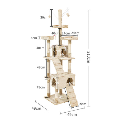 PaWz Cat Tree Scratching Post Scratcher Beige – vue 4
