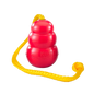 Jouet KONG Classic rouge avec corde jaune, conçu pour les jeux de lancer et de traction avec les chiens.