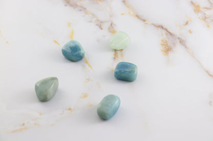 Aquamarine rolled stone