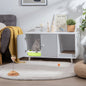 NNECW Cat Litter Box Enclosure with Divider for Large Cat &amp Kitty-Grey