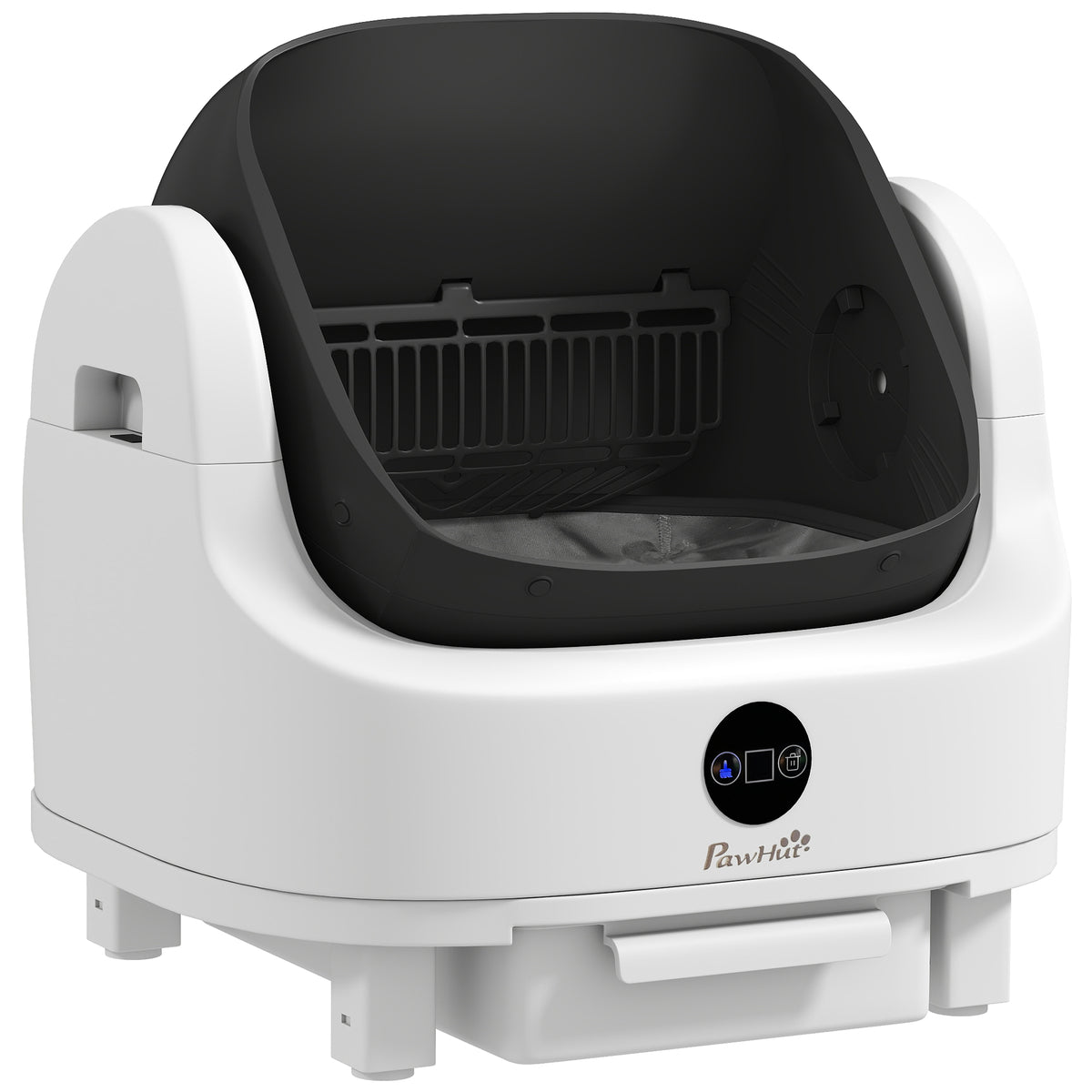 Litière chat autonettoyante bac à litière pour chat automatique ouvert isolation des odeurs/protection de sécurité blanc